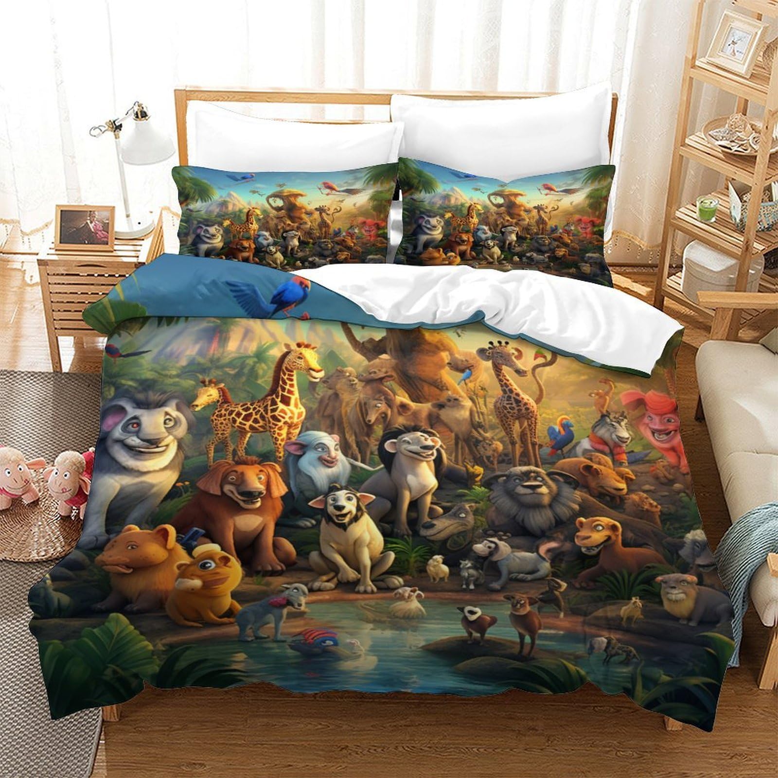 Housse de couette science-fiction lit simple pour chambre d'enfant motif tour Eiffel