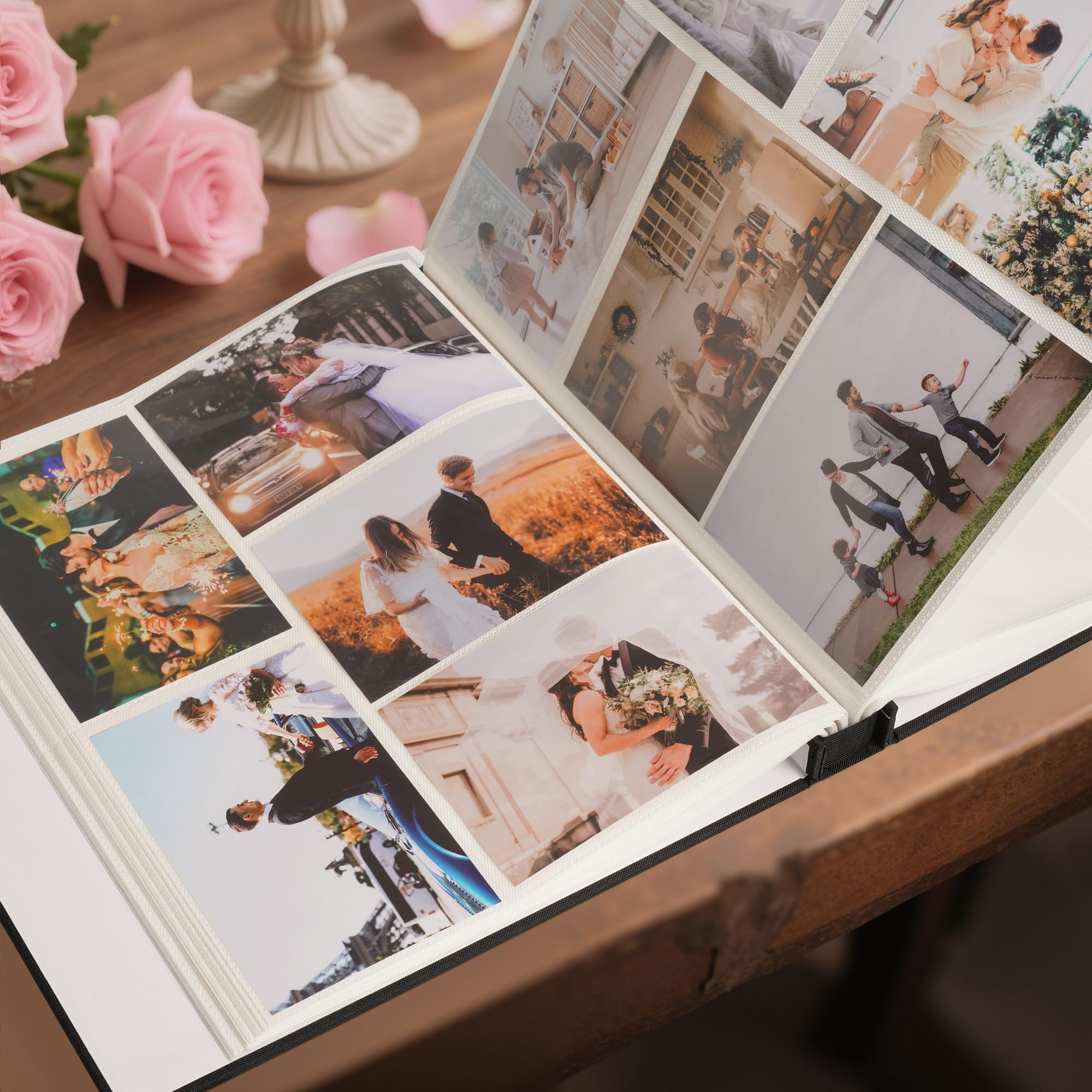 Álbum de fotos de 4 x 6 pulgadas, 500 fotos por página, 500 bolsillos, álbumes de fotos de 4 x 6 pulgadas, cubierta de tela de lino, álbum de fotos grande para recuerdos familiares de boda