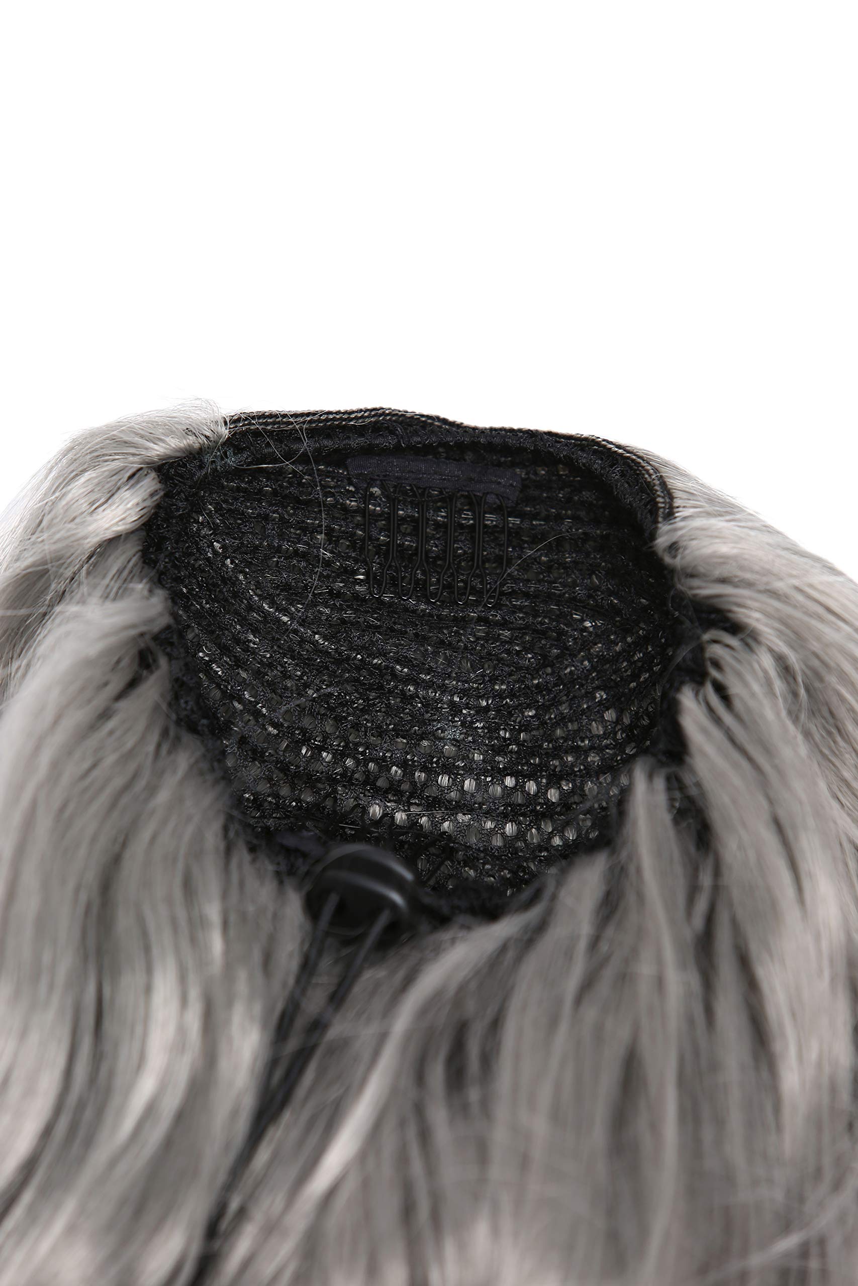 WIG ME UP - JL-3023-701 Hairpiece ponytail with comb and elastic draw string short wavy voluminous silver gray 14inch - Image 3
