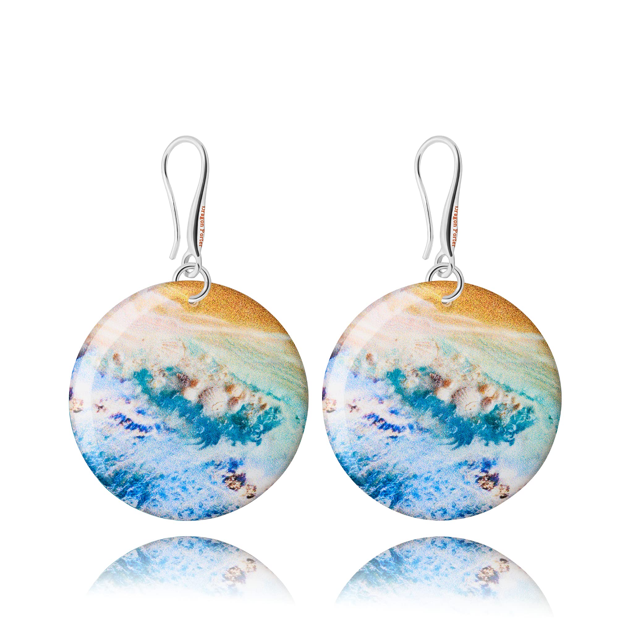 Kunst Groß Ozean Ohrringe Hängend; Valentinstag Inspiration durch den Schmuck für Damen