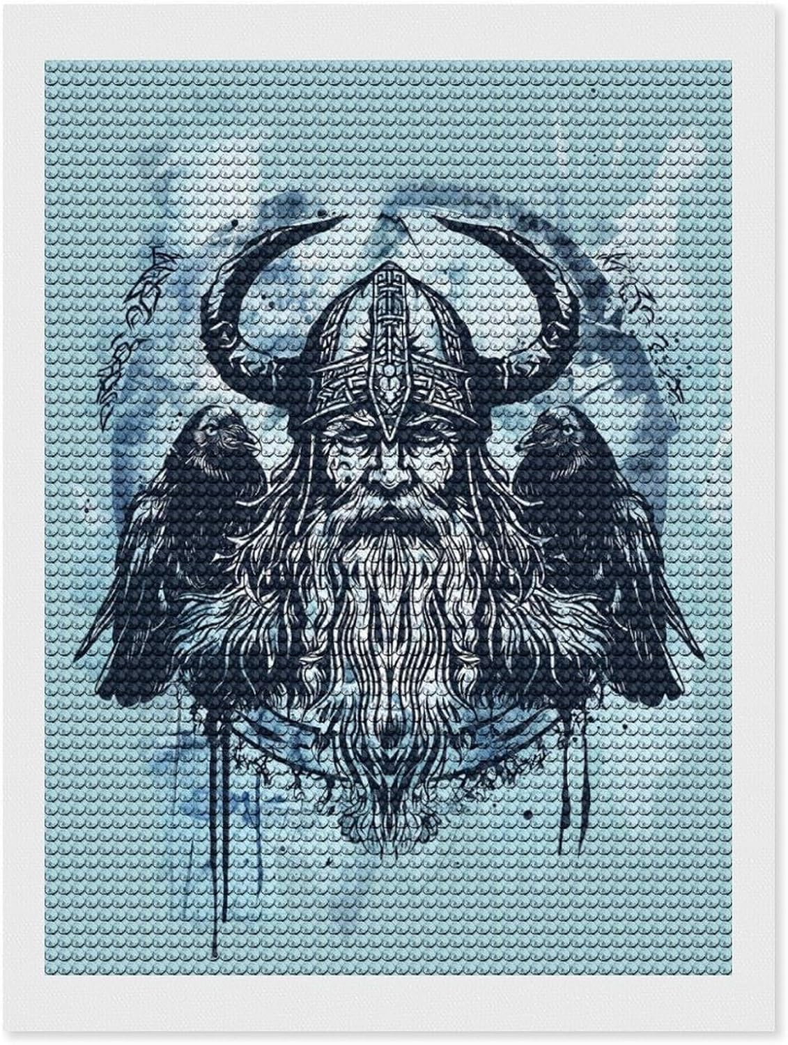 Brkgpw Norse Odin Viking Crow Diamond Art Painting Art Kits for Adults Diamond Art Painting Diamond Art Kits 5D Diamond Art Painting Art Kits for Home Wall Decor 12x16inch