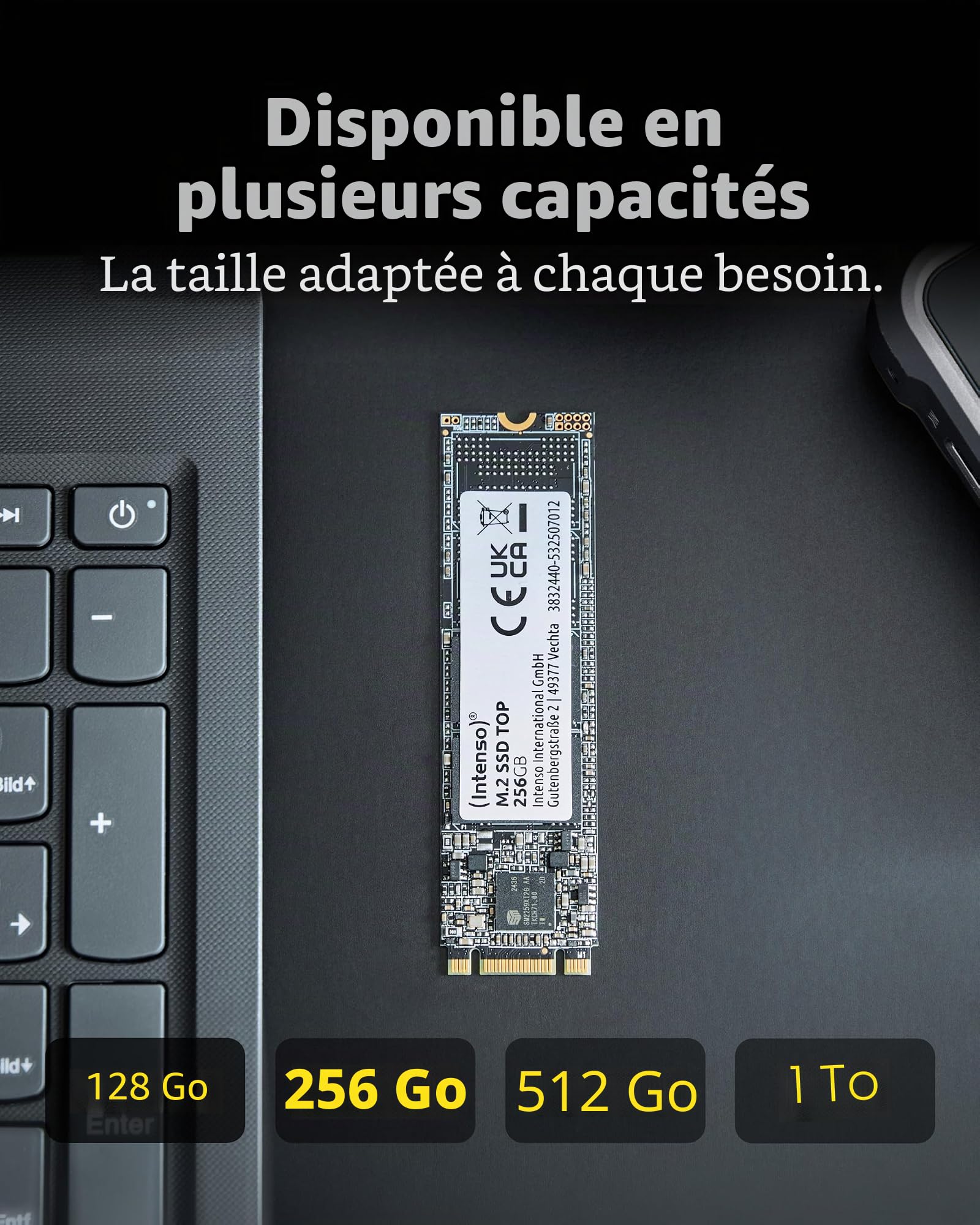 Intenso M.2 Disque SSD Interne SATA III Top, 512 GO, 550 Mo/s