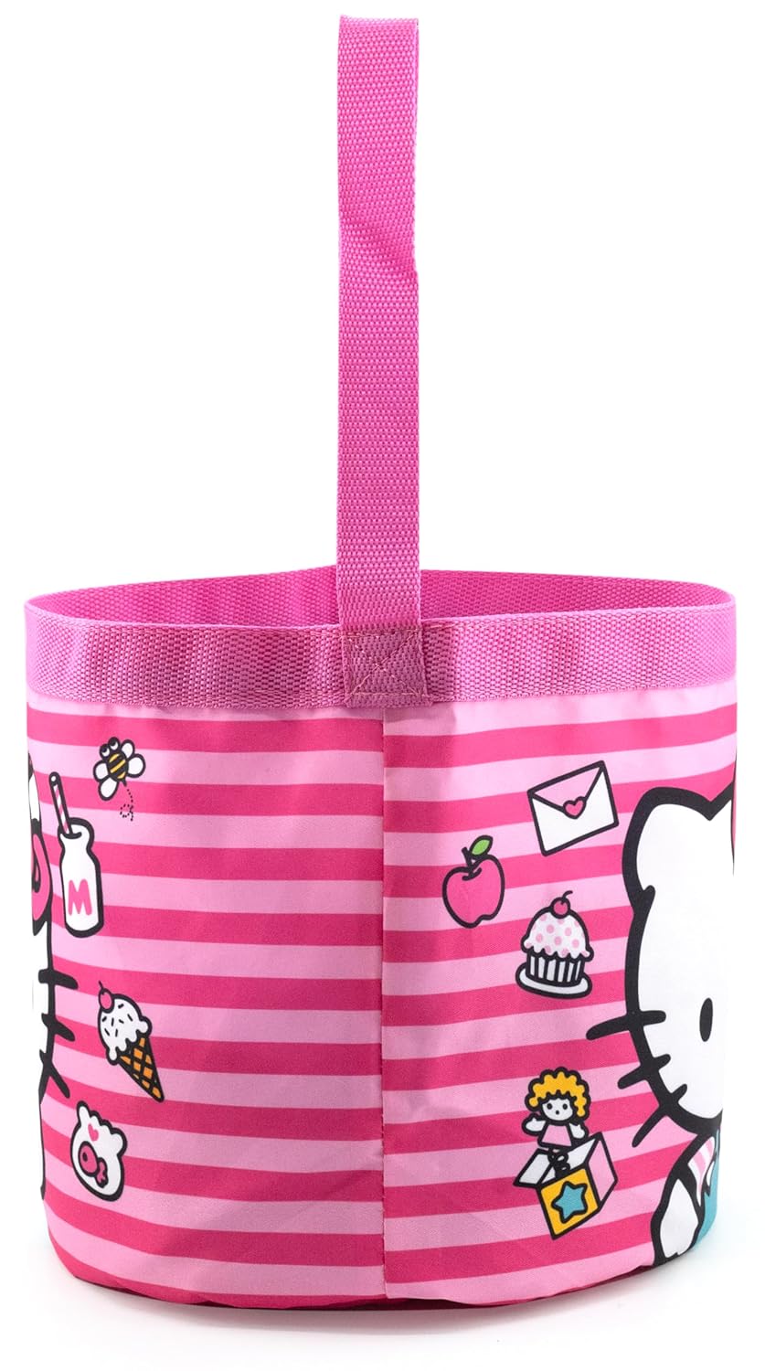 Sanrio Hello Kitty Tote Bag for Kids | Collapsible Halloween Trick or Treat Bag, Candy Tote, and Reusable Easter Basket | Hello Kitty Travel Tote, Shopping Bag, or Party Carryall | Ages 3+