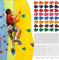 Meooeck 40-Piece Kids Rock Climbing Holds Set - Colorful DIY Wall Grips with Screws & Wrenches for Indoor/Outdoor Playgrounds