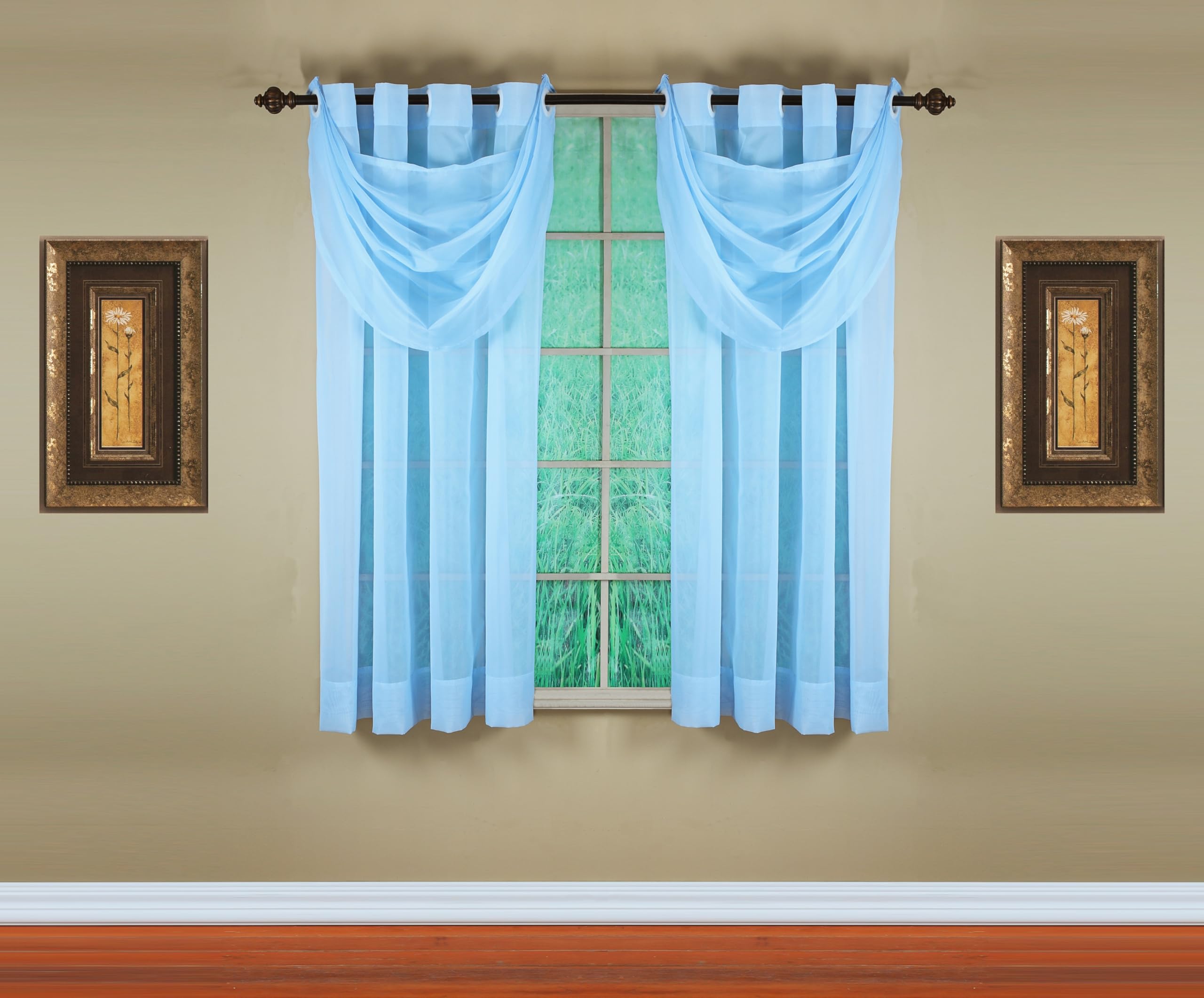 Today's Curtain, Emelia Grommet Sheer Panel 63" Sky Blue, 59" W x 63" L