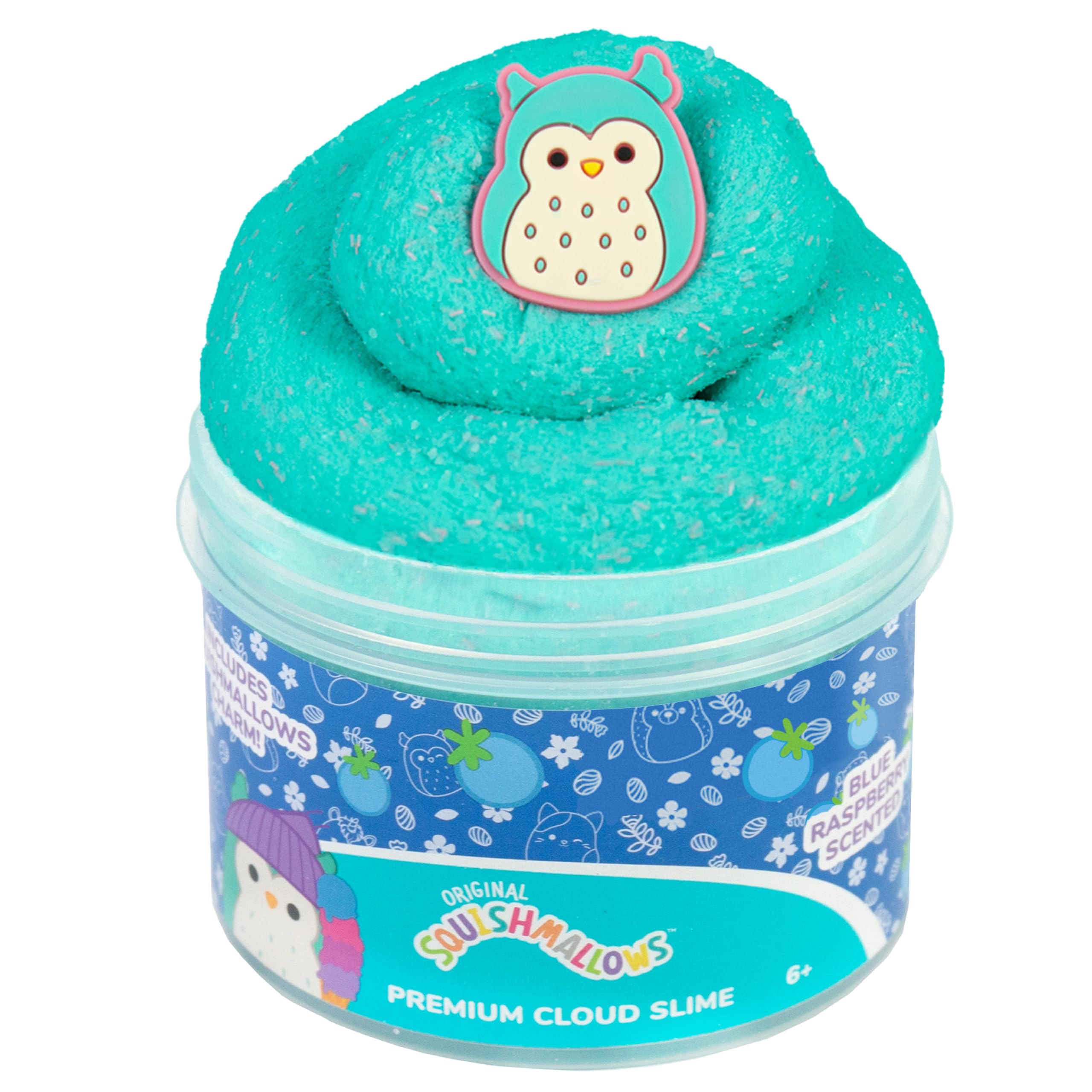Original Squishmallows Winston Premium Cloud Slime - Limited Release, Blue Raspberry Scent, 8 oz. Jar