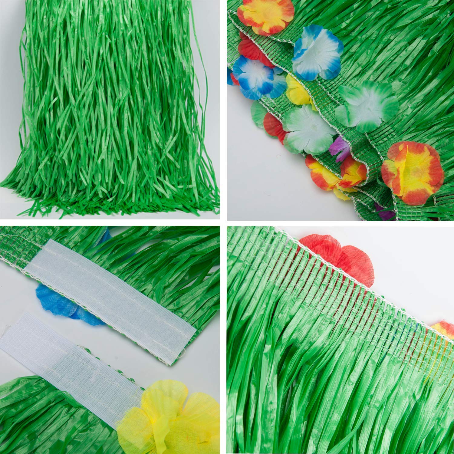 Hawaii Party Decoration Set, 114 Pieces Luau Grass Table Skirt Palm Leaves, Hawaiian Flowers, Aloha Banner, Fruit Straw, Multicoloured Umbrellas For BBQ Garden Summer Tiki Tropical Beach Decoration