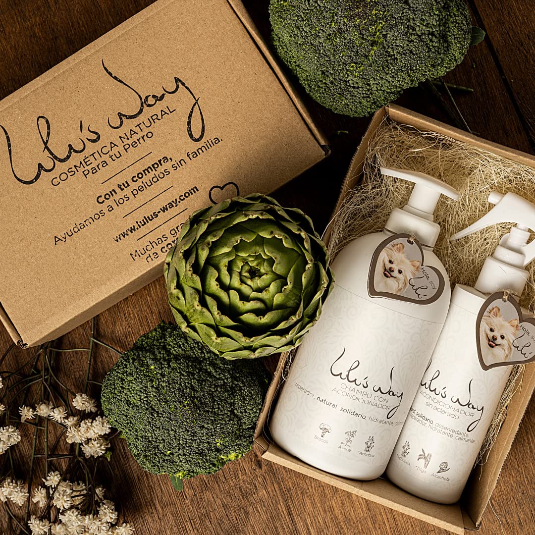Lulu’s Way Acondicionador para Perros - Sin Aclarado - Natural - Desenreda Pelo Largo, Corto y Rizado - Piel Sensible Dermatitis - Hidrata, Suaviza y Mejora el Pelaje - para Todas Las Razas