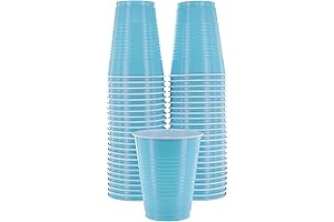 50 Pack, 18 Ounce Disposable Blue Plastic Party Cups for Weddings and Other Parties
