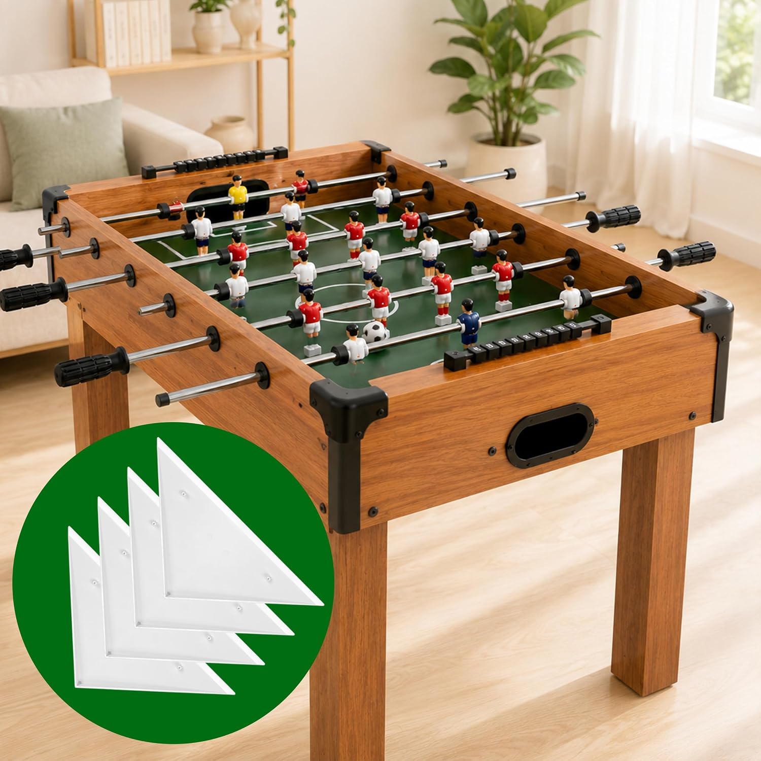 4Pcs Corner Ramps Foosball Table, Anti-Scratch Protector Pads | Sturdy Desktop Football Table Accessories