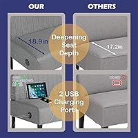 Vista 9 de STHOUYN Mini Sofá Pequeño y Cómodo Sin Brazos con Puerto USB para Dormitorio, Sofás de Terciopelo para Espacios Pequeños, Sala de Estar, Oficina