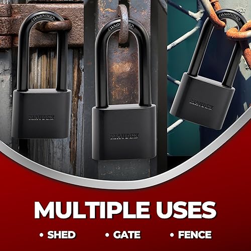 Miniatura 3 de PBE40 - Candado resistente a la intemperie, protección confiable con 5 llaves, revestimiento protector, acero duradero para unidades de