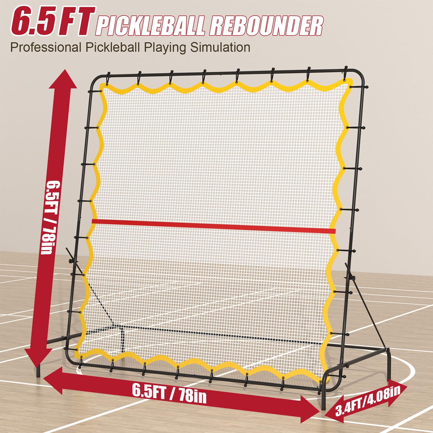 Rete da rimbalzo per pickleball, 2 m, portatile, con inclinazione regolabile, per allenamento sportivo indoor e outdoor