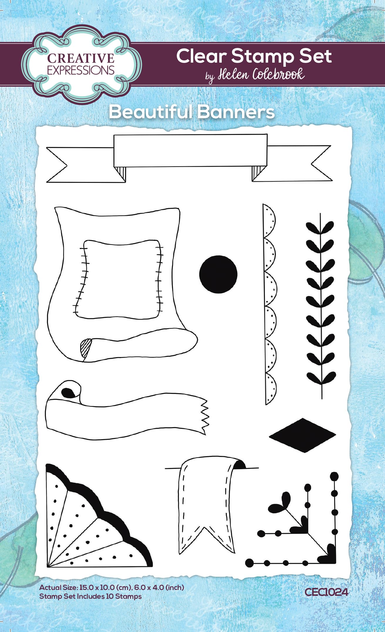 Creative Expressions Clear Helen Colebrook- Stamp Set-Beautiful Banners, 4 In X 6 In