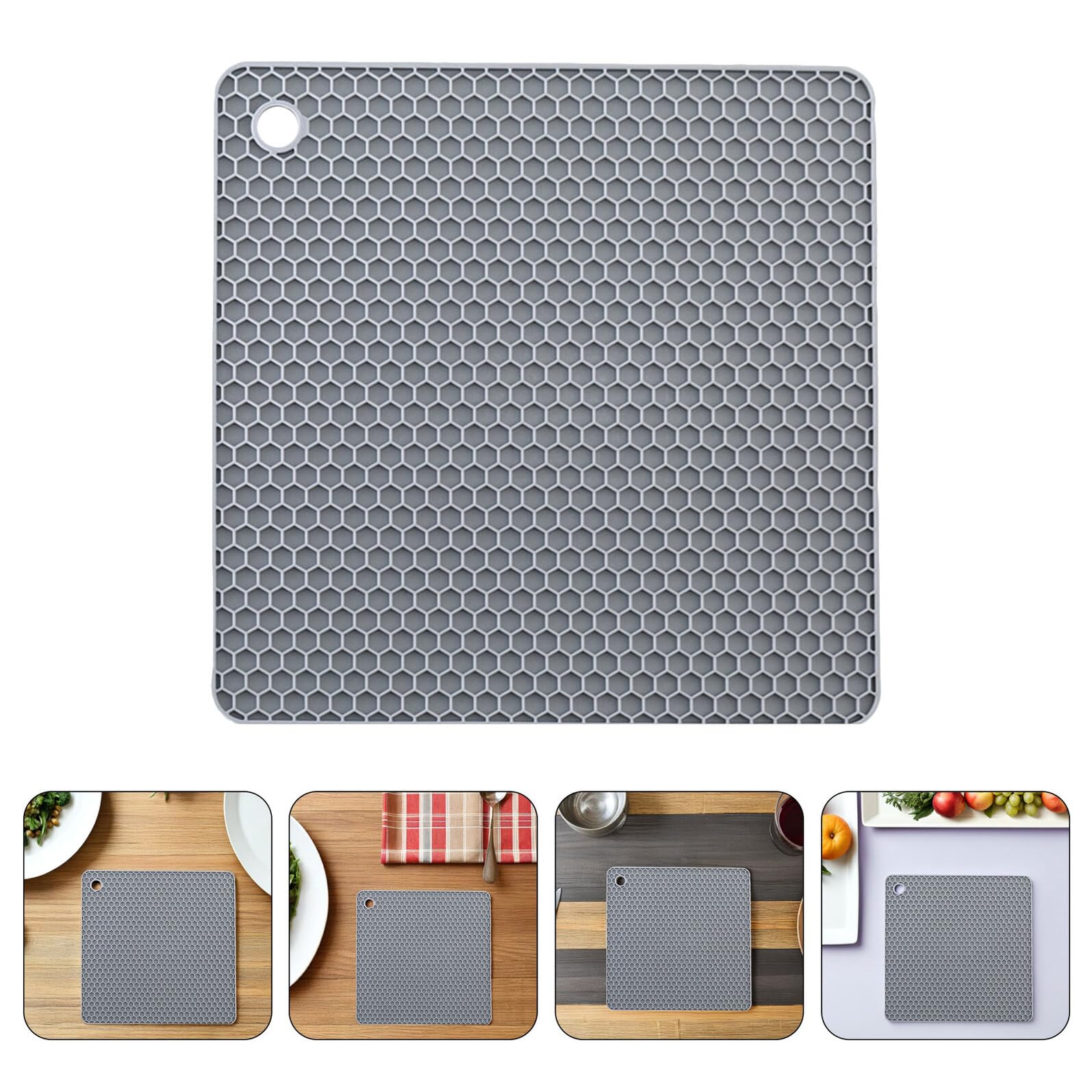 6 Piezas Salvamanteles de Silicona Cuadrados con Patrón de Panal Antideslizante Resistentes al Calor para Ollas y Sartenes Protectores para Mesa y Encimera de Cocina