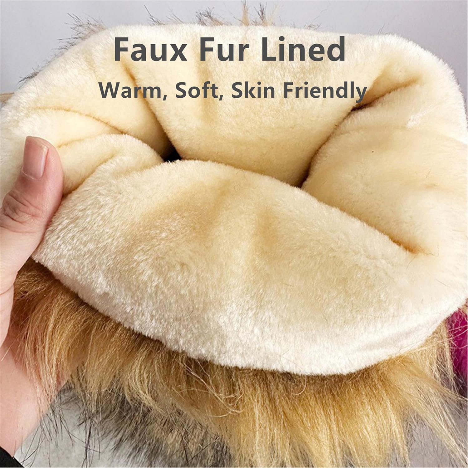 Faux Fur Boots for Women,Winter Furry Fuzzy Mid Calf Black Brown Snow Boots for Women Fur Lined Short Fluffy Boots y2k - Image 2