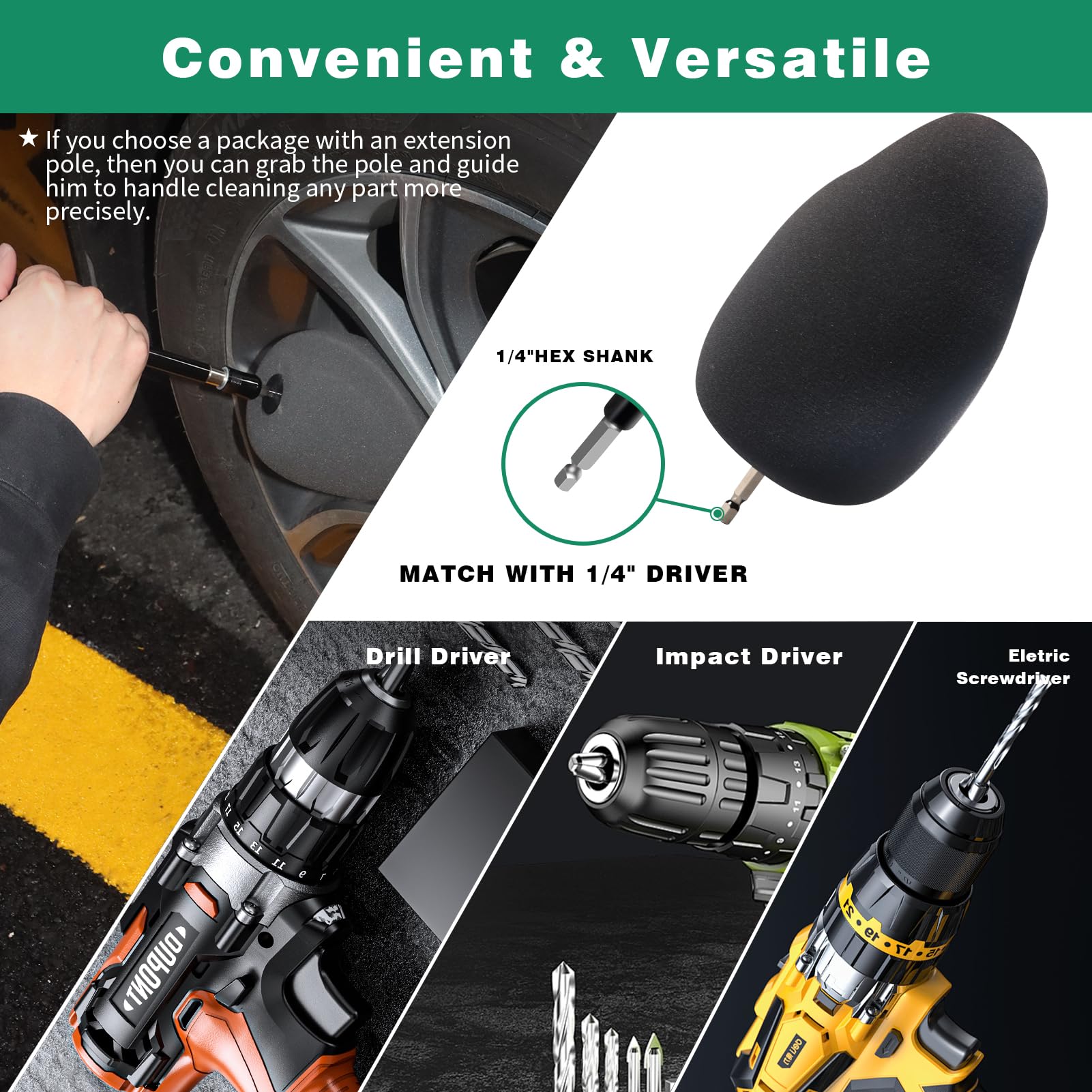 Wheel Polisher for Drill - Detail Wheels & Rims -4