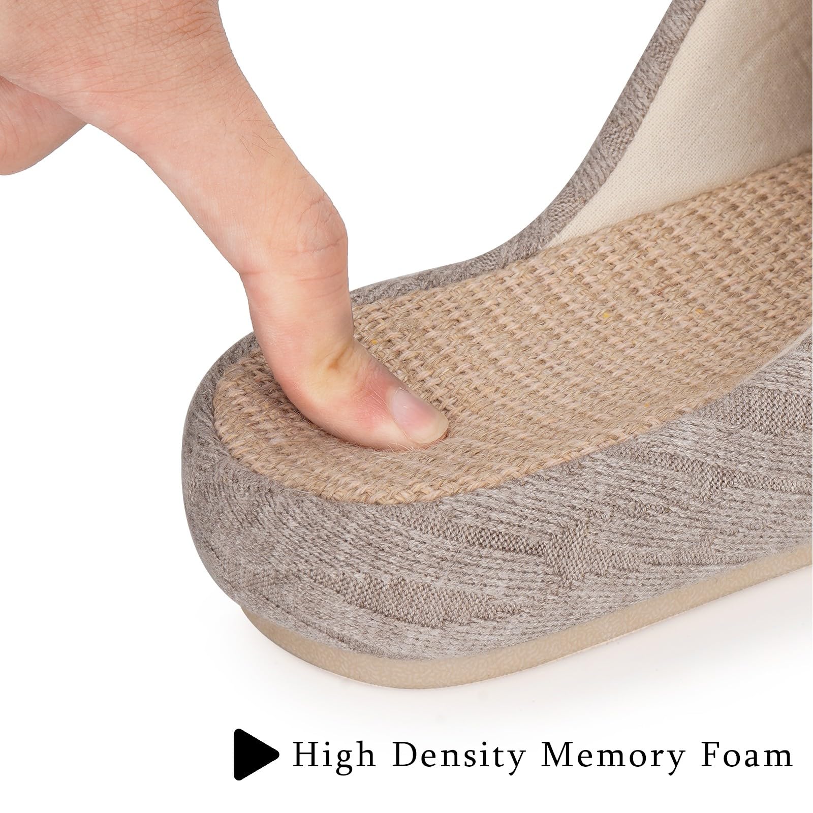 Eagsouni Pantofole di Lino Donna Antiscivolo in Cotone Casual Confortevole Ciabatte da casa Quattro Stagioni Morbide Pantofola