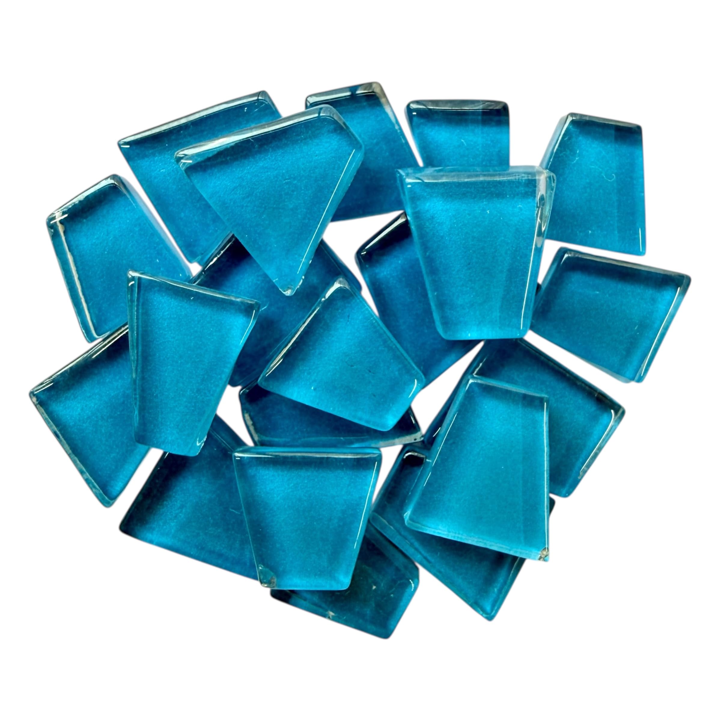 Glossy Trapezoid Glass Mosaic Tiles (60 Colours), DIY Mosaic Art, Decoration, Crystal Glass Mosaic Tiles (AB 700 [Duck Blue], 100 g)-image-43