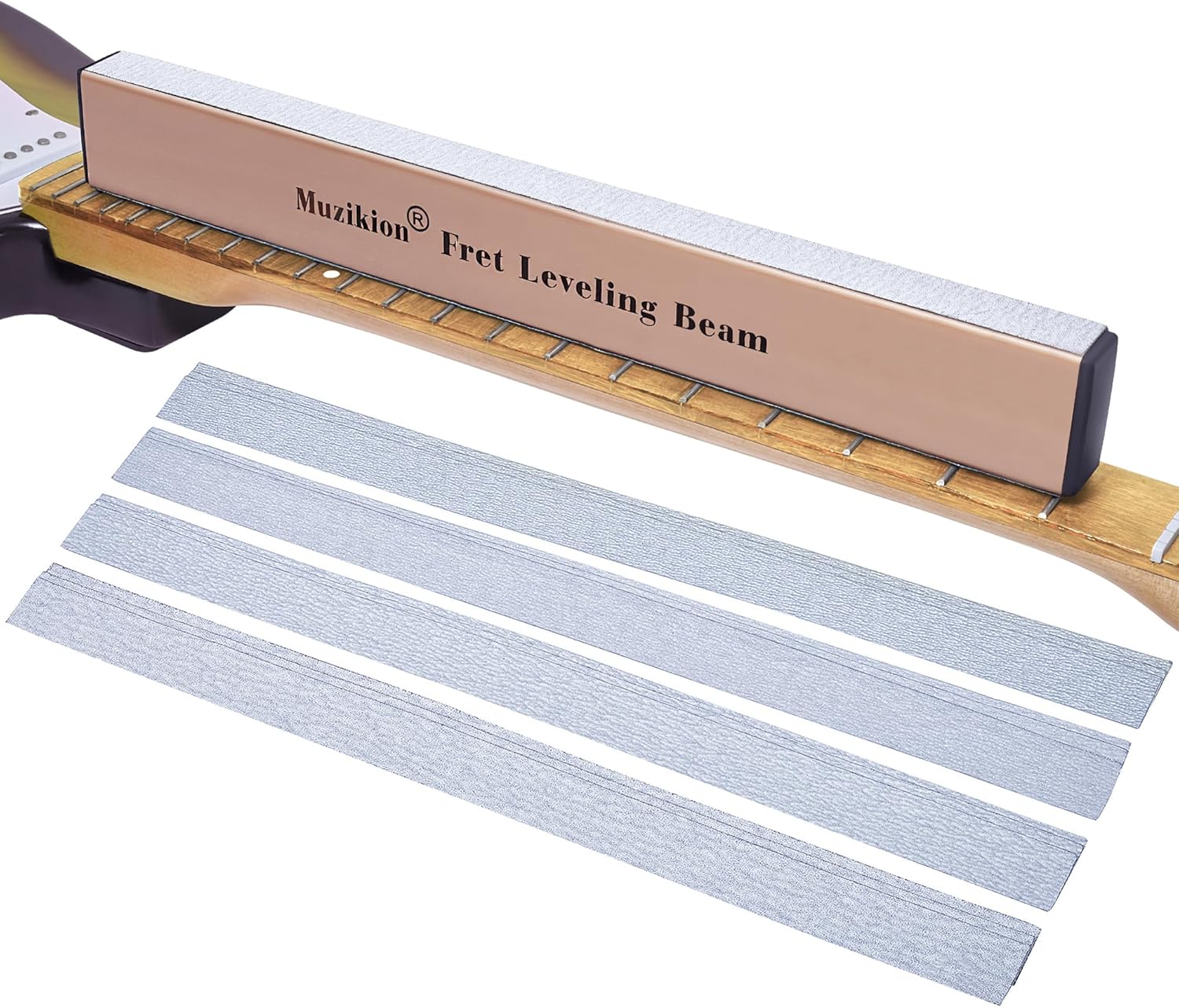 Muzikion Stainless Steel Fret Leveling Beam, 16" (400mm