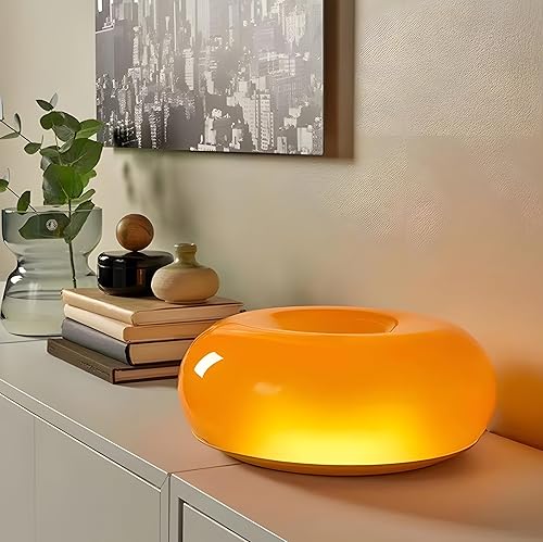 Lámpara de dona de ambiente de diseño creativo, aplique de pared enchufable o iluminación ambiental, luz naranja moderna para decoración cálida,