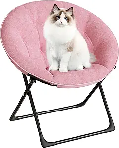 Saucer Chair, Oversized Foldable Floor Chair, Non-Slip Plush Seat for Teens/Adults, Bedroom/Dorm Lounge Chair, Pink