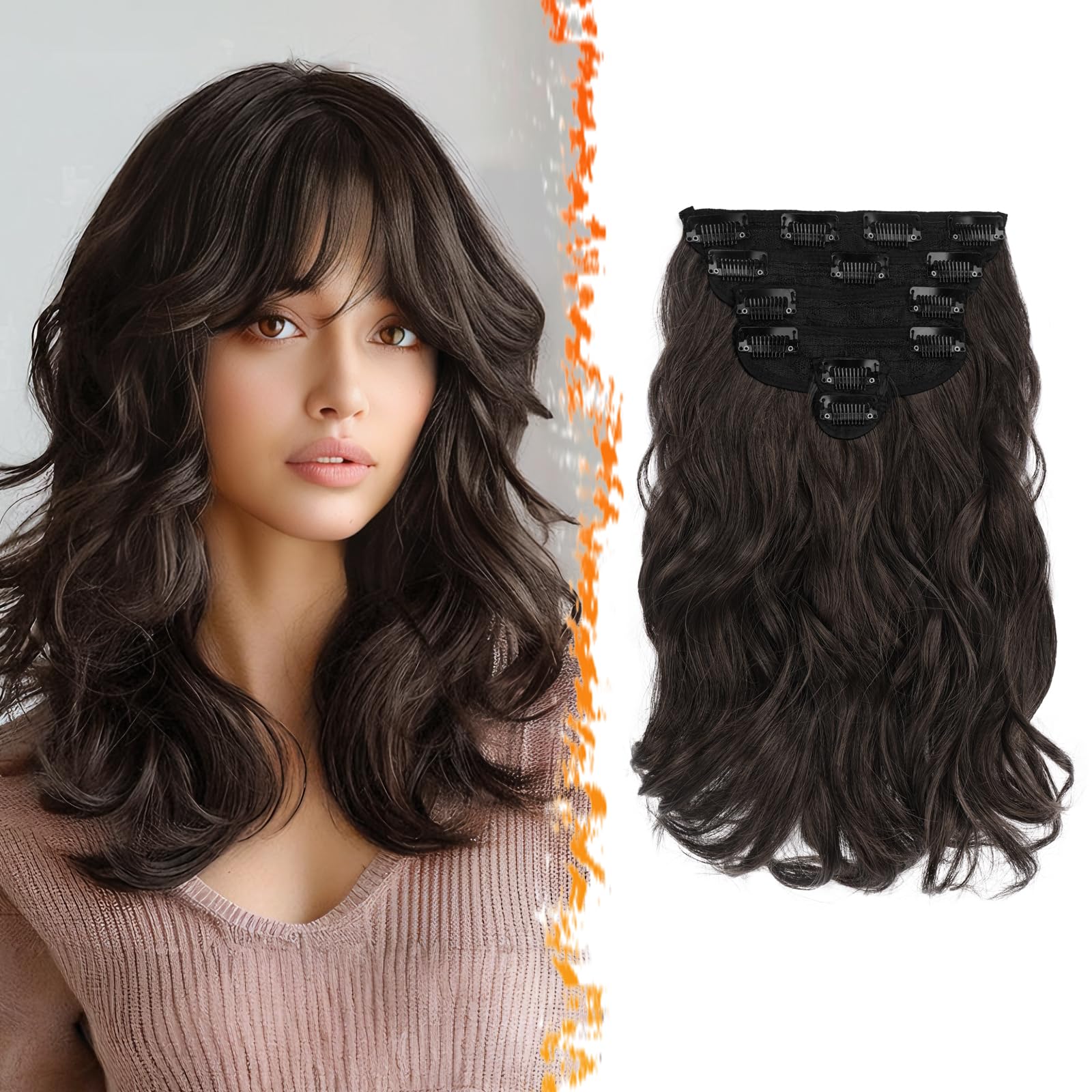 Dark Brown Clip On Hairpiece Sb55f62cc15e0433e8fe6f454d8c79  main image 2