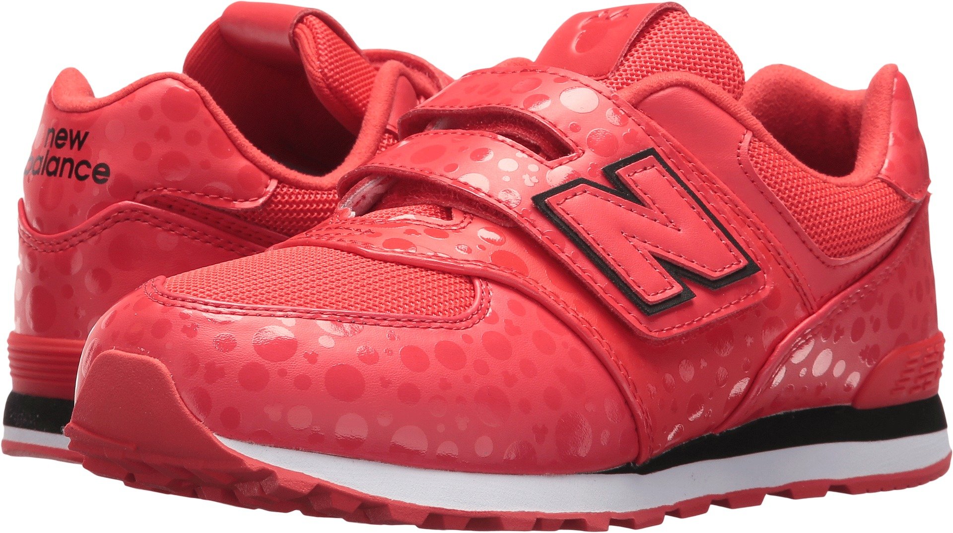 New Balance Kid's 574 V1 Disney Hook and Loop Sneaker, Red/White, 2 Infant