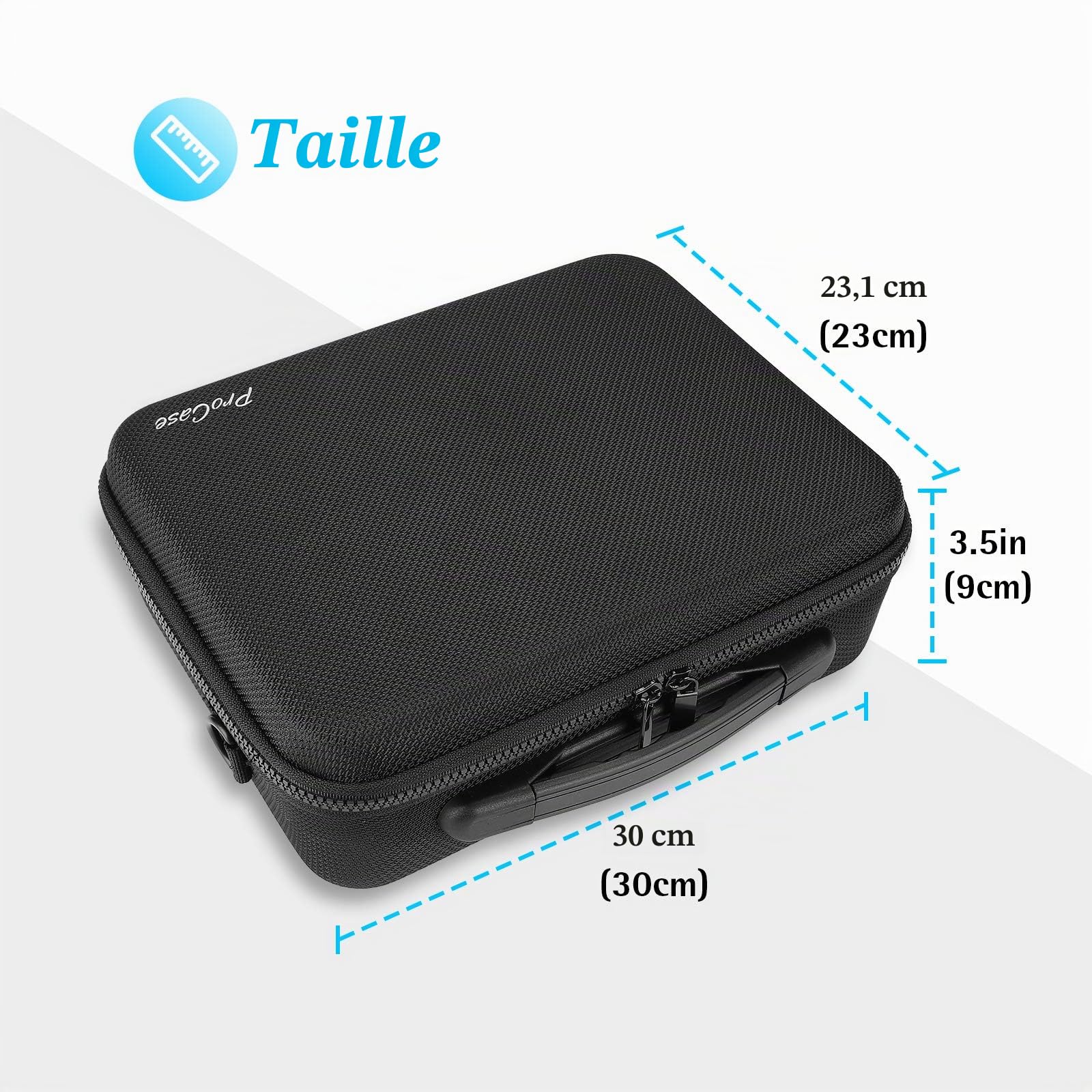 ProCase Étui Sac pour DJI Mini 4K/ Mini 2/ Mini 2 Fly/Mini 2 SE, Housse de Protection Étanche, Drone Sac de Voyage Coquille Dure pour DJI Mini 4K Accessiores -Noir