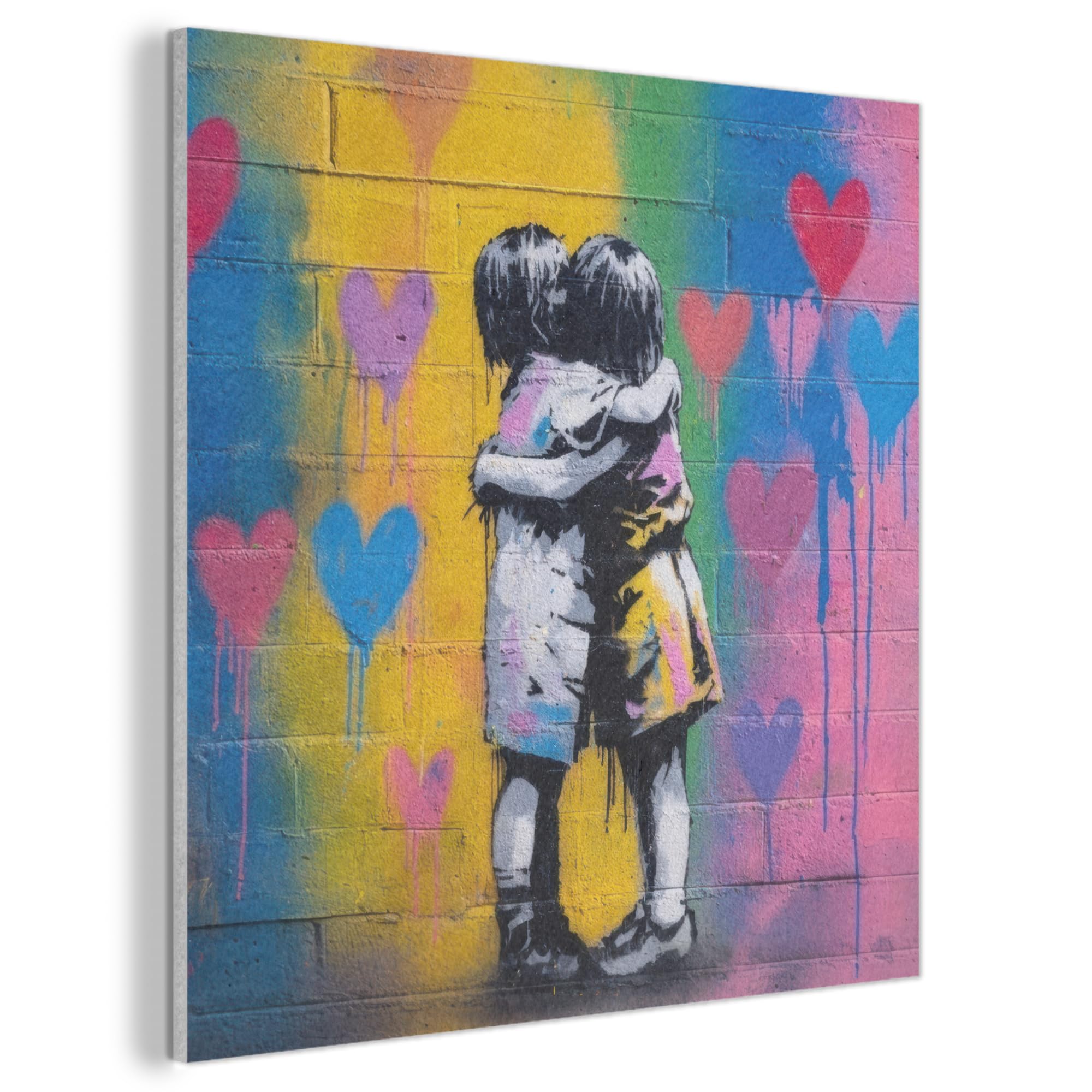 MuchoWow© Felt Panel 90x90 cm Framed Design Print Accent Interior Wallart Decoration Wall Art Kids - Cuddly - Colorful - Wall