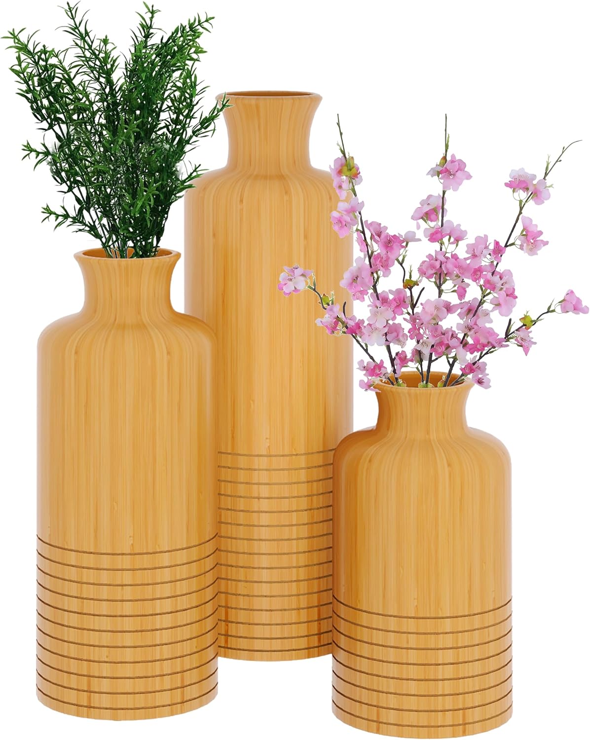 Creative Scents Harmony Vases Home Decor – Vase Set of 3 – Dining Table Decor, Shelf Decorations for Living Room Decor or Kitchen Décor – Premium Quality for Holding Pampas Grass, Dried/Fresh Flowers Creative Scents Harmony Vases Home Decor – Vase Set of 3 – Dining Table Decor, Shelf Decorations for Living Room Decor or Kitchen Décor – Premium Quality for Holding Pampas Grass, Dried/Fresh Flowers