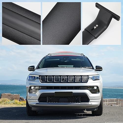 Miniatura 6 de Barras transversales para portaequipajes de techo para Jeep Compass 2017-2022 2023, accesorios de barras transversales de aluminio resistente,
