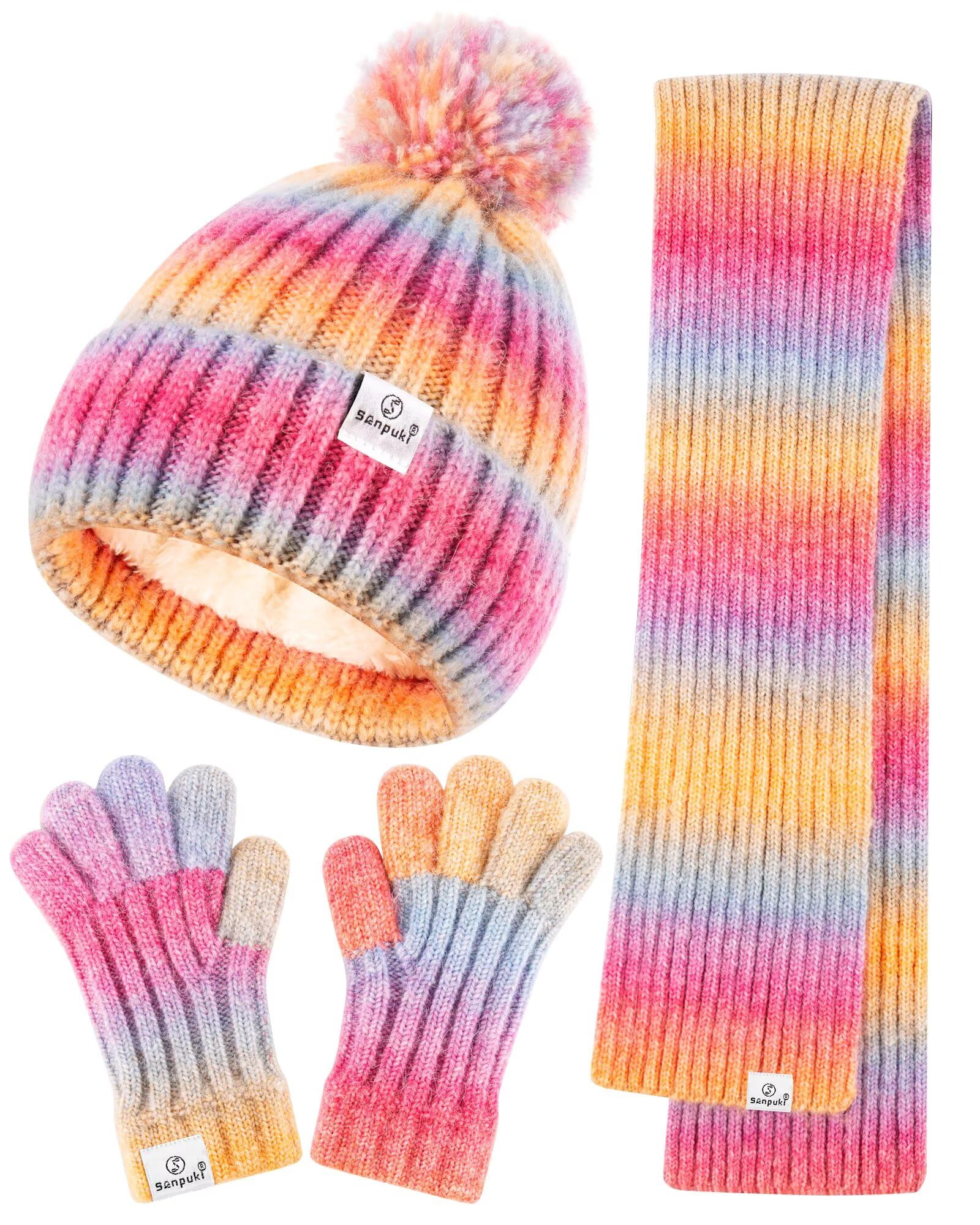 SENPUKI Beanie Gloves Scarf Set