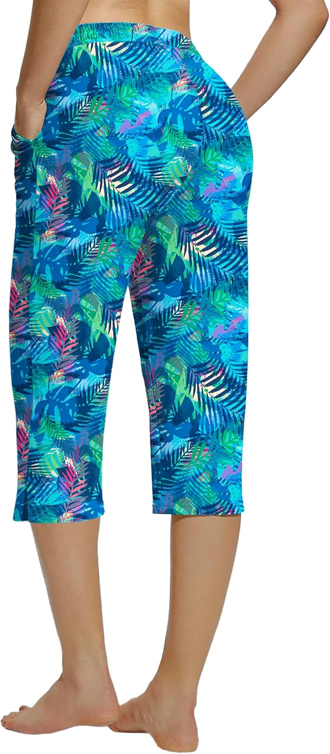 Deerose Women Capris Pants Quick Dry Beach Swimming Pants with Pockets - Image 5