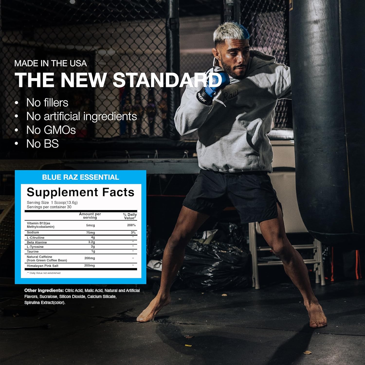 RAW Whey Isolate Protein Powder & Essential Pre-Workout Powder Bundle (Vanilla Oatmeal Cookie & Blue Raspberry) - Chris Bumstead Sports Nutrition Supplement for Men & Women - Image 6