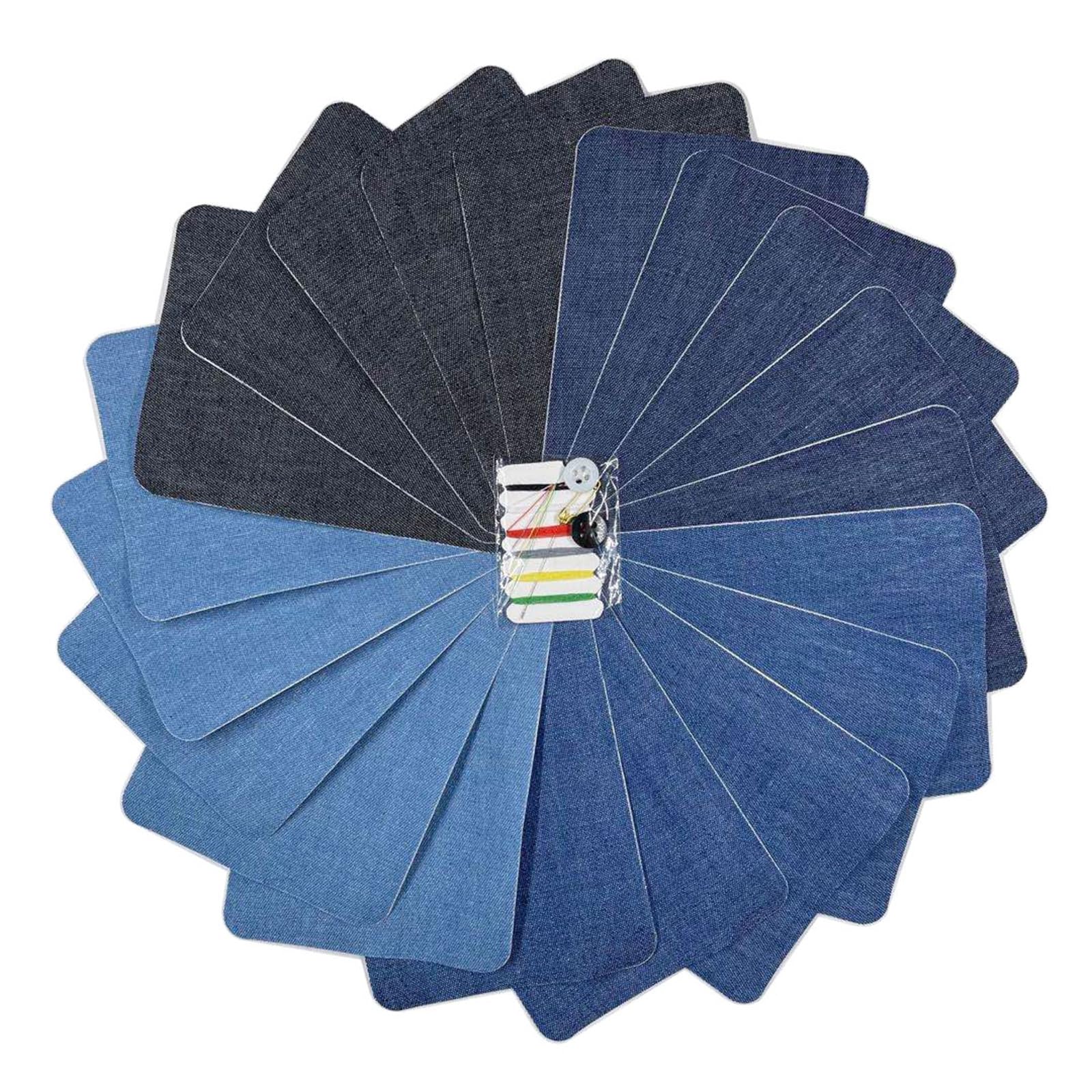 Yhplxyuus 20/24 Pieces/Set Jeans Patches Denims Repair Patches Iron-on Self-Adhesive for Clothing Hole Repairing