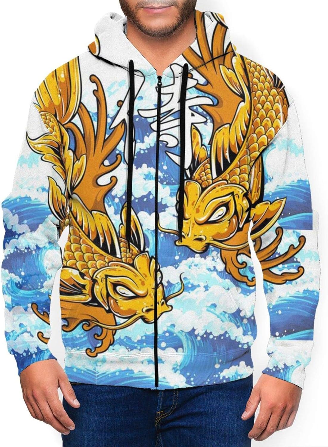 para Hombre, Japonesa Koi Fish Ocean, Chaqueta Estampada en 3D, Jersey ...