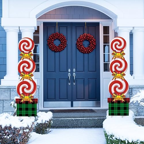 Miniatura 6 de Decoraciones de caramelo de Navidad de plástico para exteriores, decoración de Navidad de Candyland, decoraciones de Navidad, estacas de Navidad,