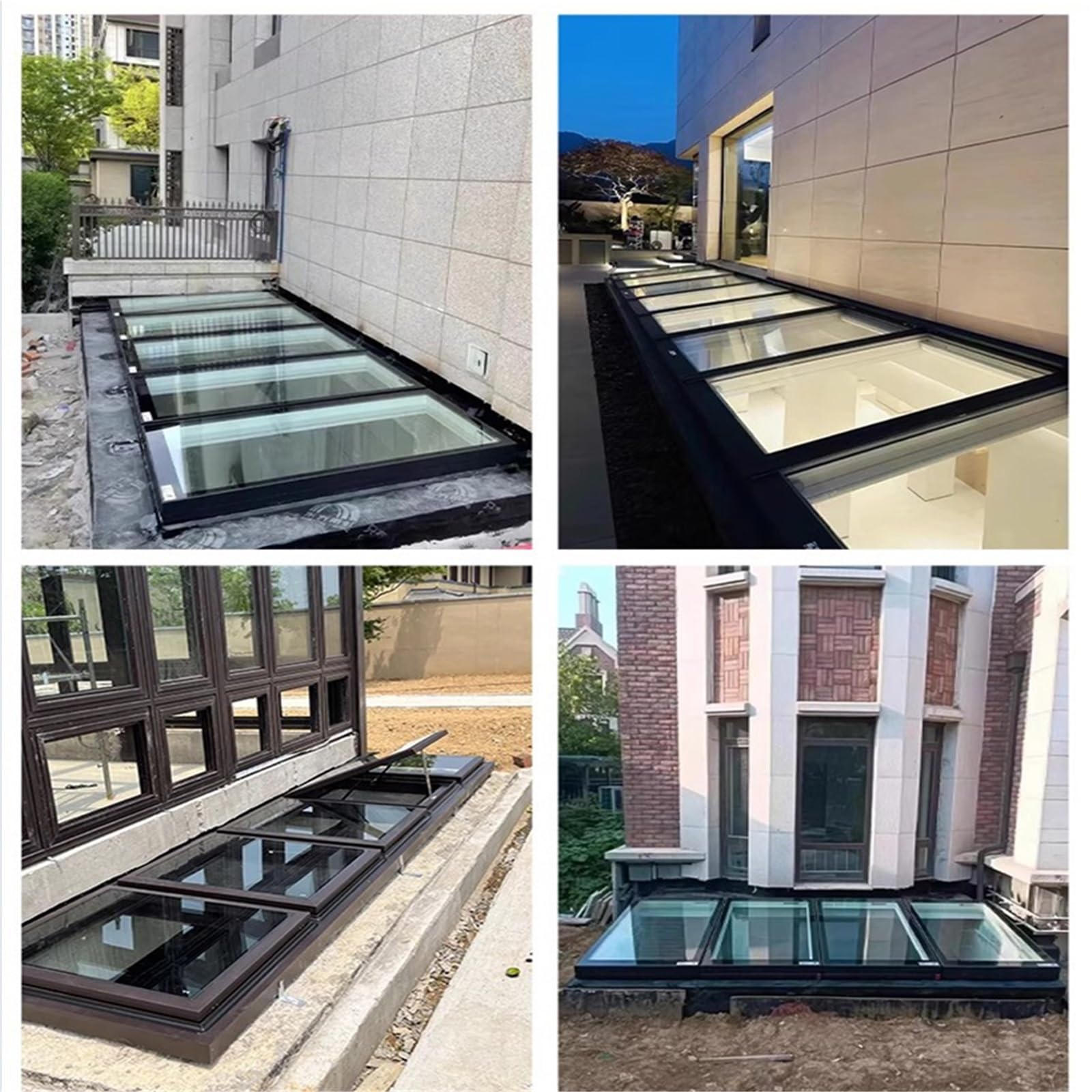 Personalizzabile Finestre Tetto Lucernario, Doppi Uscita D'emergenza Illuminazione Finestra Pozzo, Telaio Alluminio Elettrico Sensore Pioggia Tutto Uno Ventilazione(40x80cm)