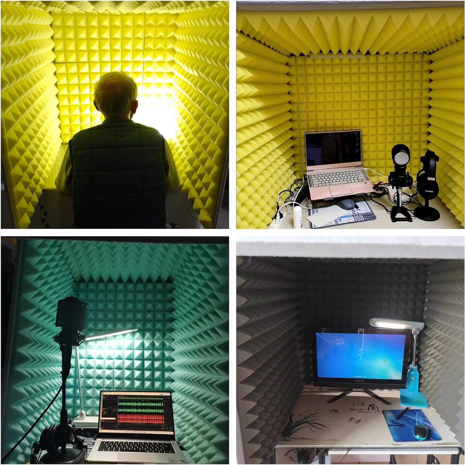 Schallschutzplatte, Schallschutzschaum, Schallschutzraum, Schallschutzabdeckung für Schreibtische, selbstgebautes Tonstudio, Schallschutzabdeckung für Stimmen, geeignet für Schreibtische in