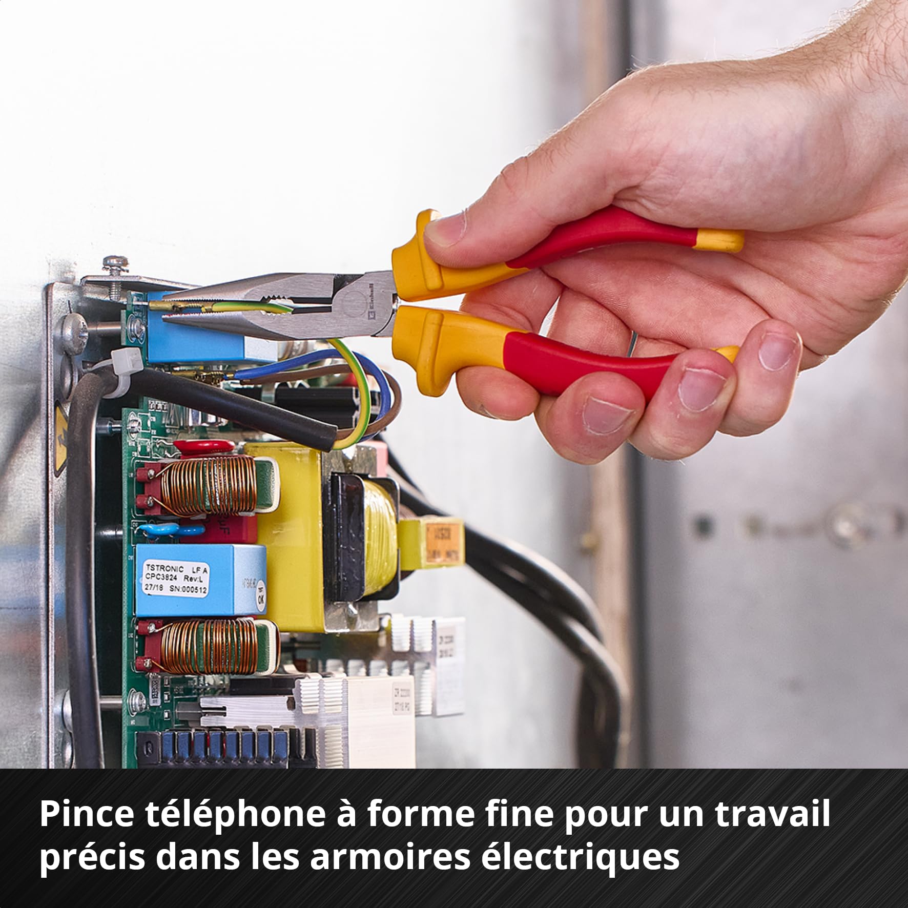 Original Einhell E-Case Pad 9 pièces outils électricien (isolation testée IEC 60900, set de tournevis, pince coupante, pince à dénuder, pince à bec long, système E-Case)