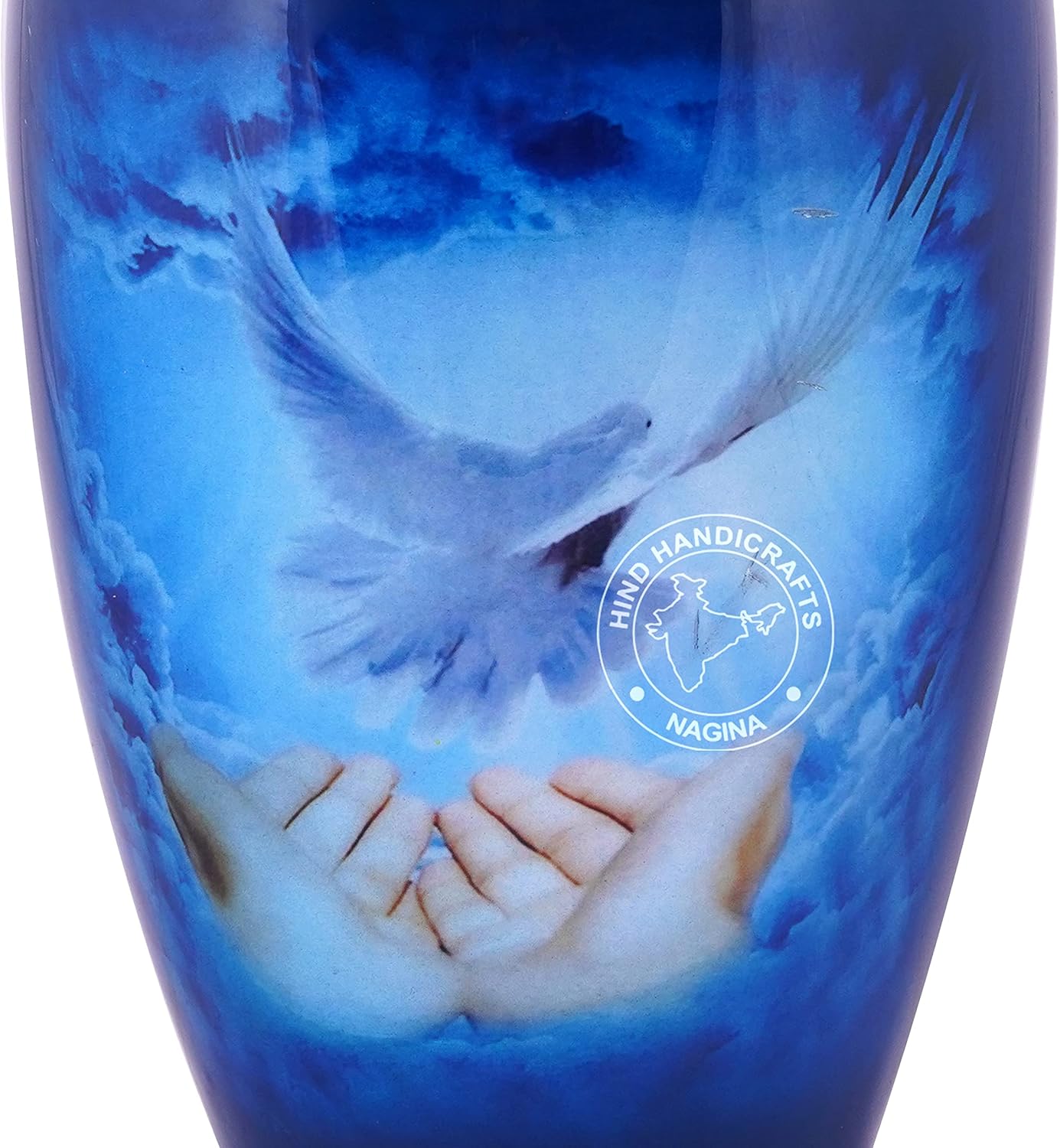 Aluminium Flying Dove Cremation Urn for Human Ashes Adult - Handcrafted Funeral Memorial Urn for Ashes - Large Columbarium Urn - Bag Included (200 Cubic Inches, Bird-4)