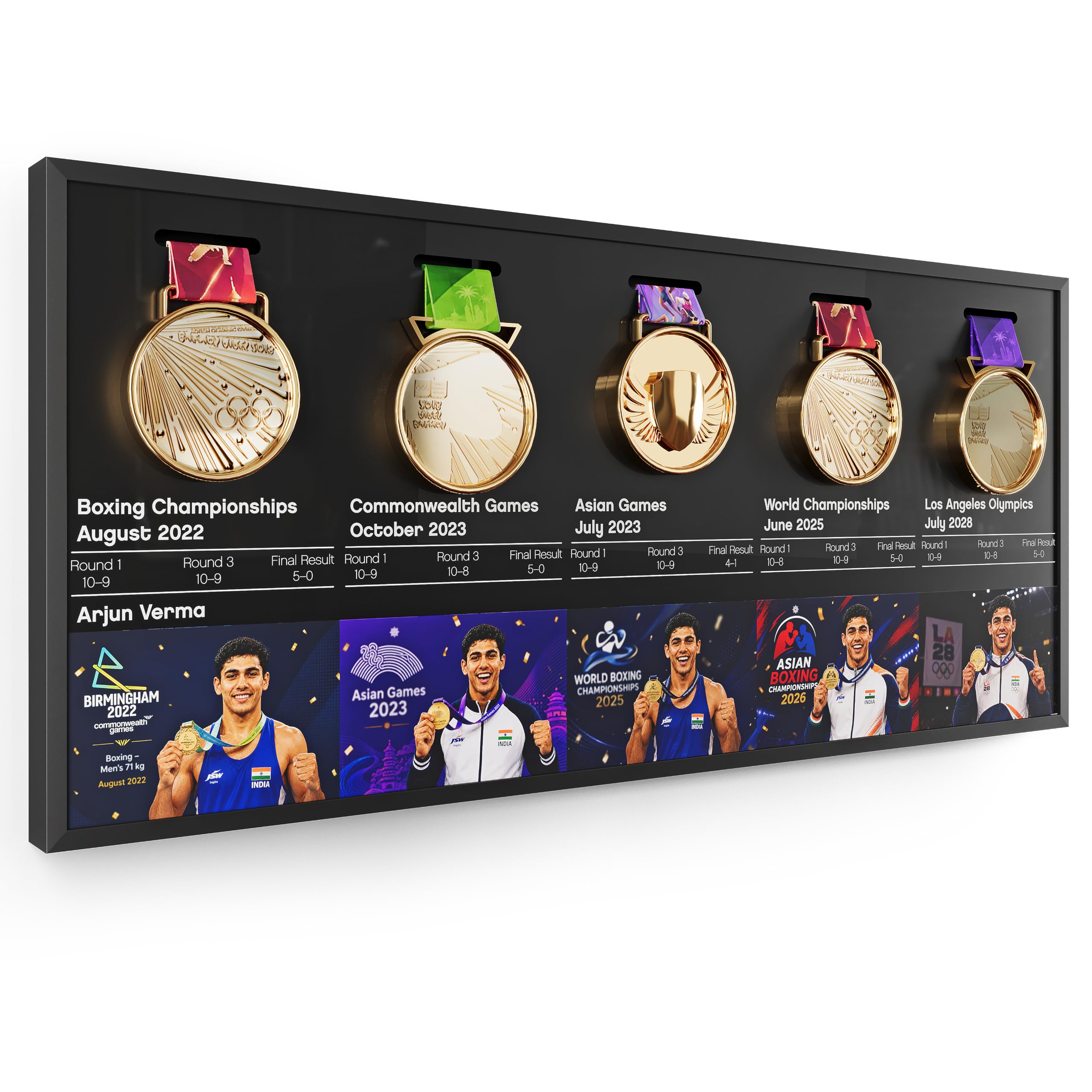 ProudWall Signature Acrylic Personalized Medal Display Frame | Custom Engraved Achievements Holder with Name, Photo, Place & Performance Stats | Wall-Mounted Award Showcase (5)-picture-25