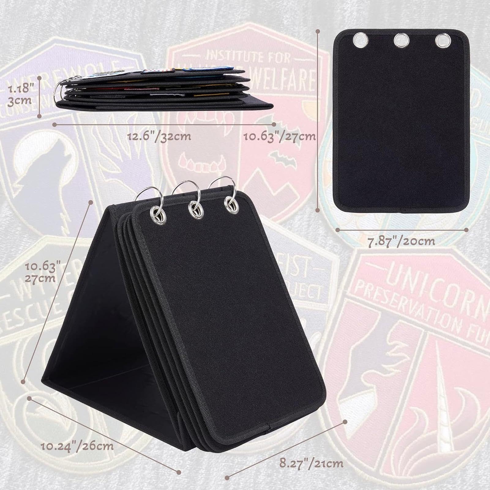 Patch Holder Organizer, Double Sided Patch Display, Patch Organizer Board, Medals Display Case, Travel Souvenir Display, Patch Wall Display for Medals, Travel Souvenirs, Loop Patches, Badges