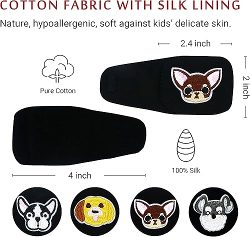 Miniatura 2 de Astropic Parche de algodón y seda para gafas de niños (ojo derecho, chihuahua)