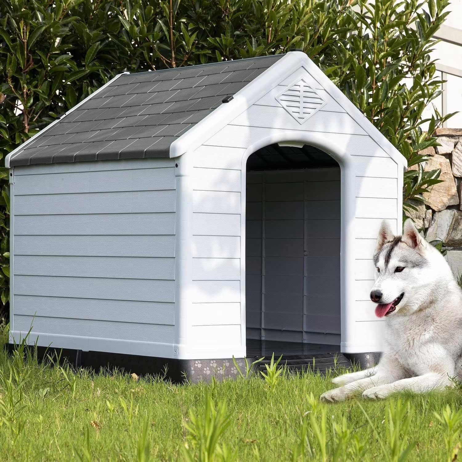 Outdoor Indoor Dog House, Weather & Water Resistant Large