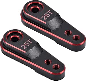 KingVal 25T Aluminum Servo Arm For Traxxas TRX4M 1/18 RC Crawler - Replacement Servo Horn (Black-Red) 3 thumbnail image