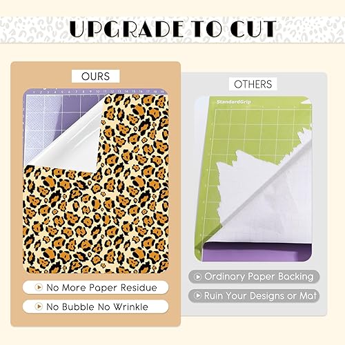 Miniatura 33 de Tintnut Vinilo permanente – 10 hojas de 12 x 10 pulgadas, hojas de vinilo adhesivo permanente de leopardo arcoíris, vinilo adhesivo permanente