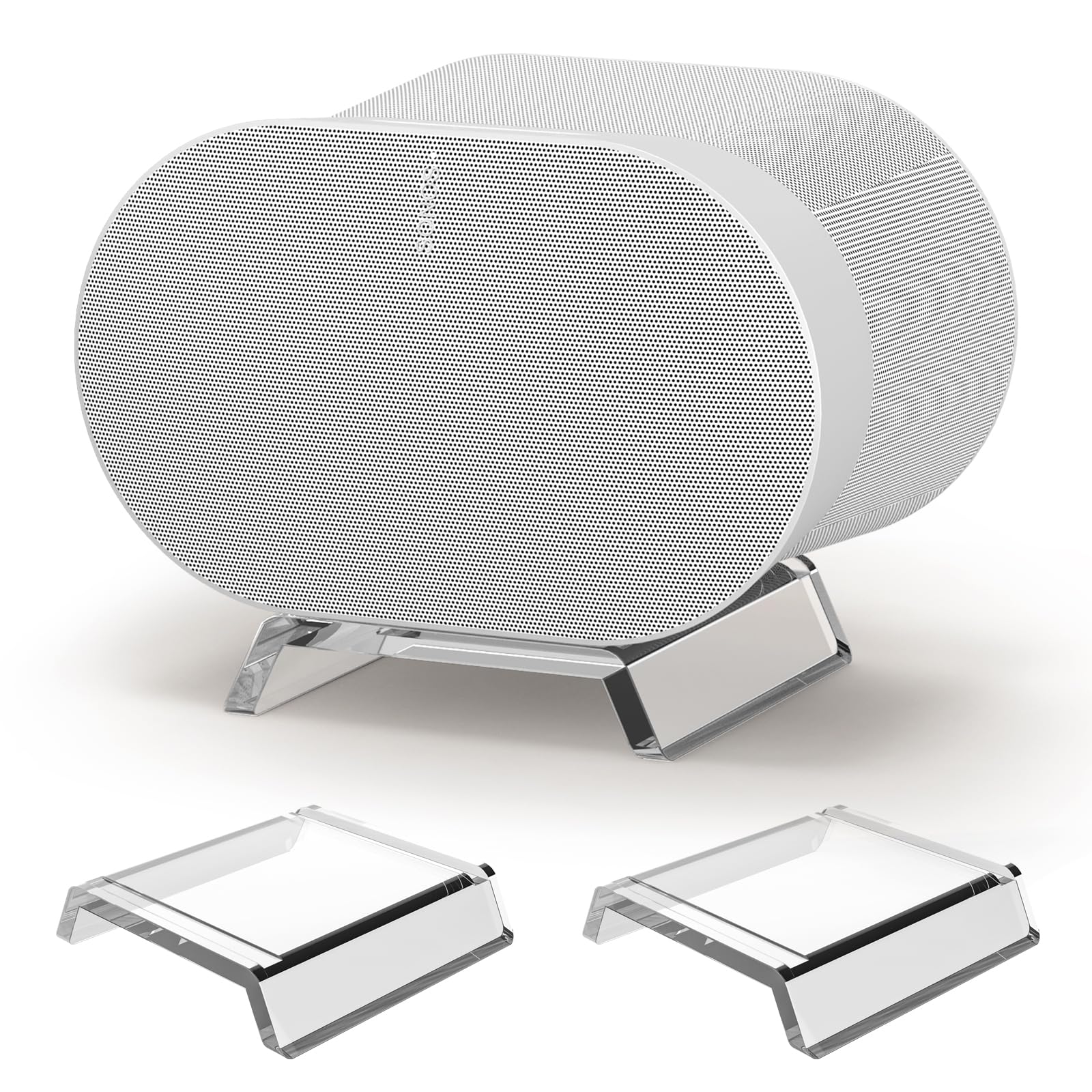 HeyMoonTong Acrylic Table Stand for Sonos ERA 300 Wireless Speaker - Desktop Decorative Bracket Mounting Accessories for Sonos ERA 300 (Clear, 2-Pack)