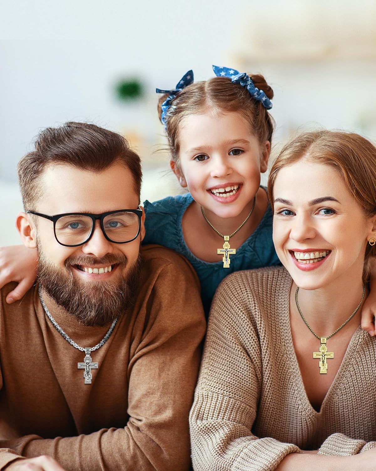 Orthodox Cross Necklace for Men and Women, Antique Silver/Silver/Gold/Gold Silver Tone, Christian Jewelry, Only Pendant/Round Box/Byzantine Chain Match - Image 3